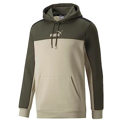 Image de PUMA Ess+ Sweat à Capuche Block FL Sudation Homme, Beige, S