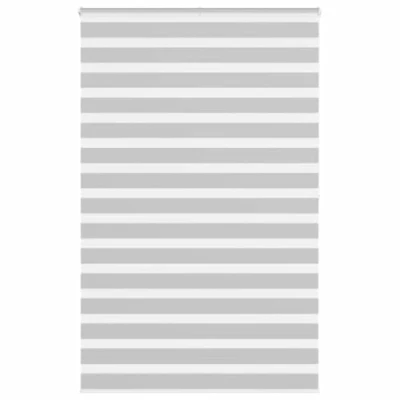 Image de vidaXL Store zèbre Gris Clair Largeur du Tissu 135,9 cm Polyester, à Enrouleur zébré, zébré pour fenêtre, vitre