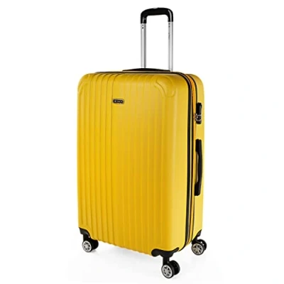Image de ITACA Valise Grande Taille 23Kg Rigide Spacieuse XL pour Soute Avion Ultra Résistante Extensible avec Cadenas À Combinaison Idéale Voyages Longs Et Moyens Séjours, Jaune