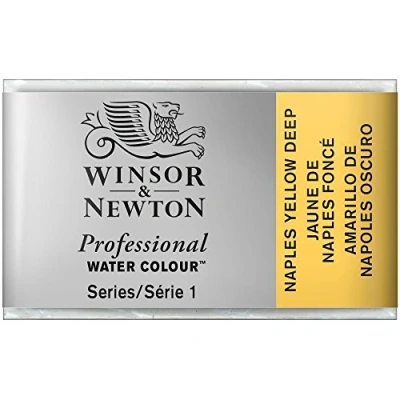Image de Winsor &amp; Newton Aquarelle Professionnel Peinture Aquarelle, Haute Luminosité, Résistante à la Lumière, Qualité Archive, Godet, Couleur Jaune de Naples Fonce