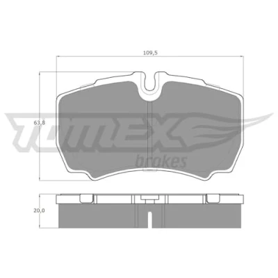 Image de TOMEX brakes TX 15 11 Jeu de plaquettes frein Essieu arrière préparé pour indicateur d&#039;usure IVECO: DAILY 6 , 4 Kasten/Kombi