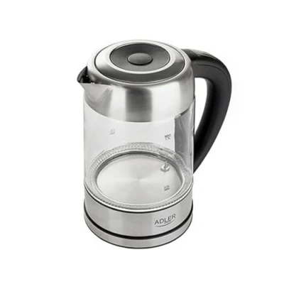 Image de Bouilloire electrique en acier inoxydable et verre, 2200 W 1.7 L, Fonction maintien au chaud, Eclairage LED, reglage temperature 55 C a 95
