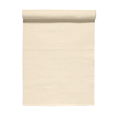 Image de LINUM UNI Chemin de Table 45x150 cm, Coton Côtelé, Lavable en Machine, Crème