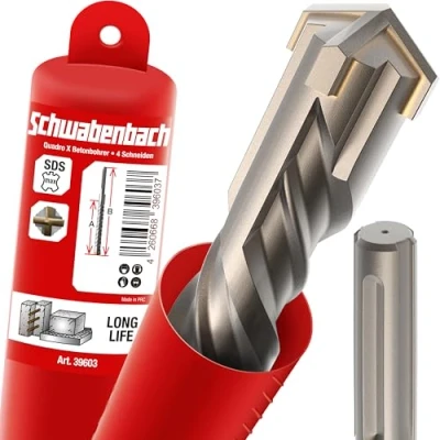 Image de SCHWABENBACH ® Foret SDS Max 25 mm x 680 800 à béton Forage précis et rapide dans le Avec pointe en carbure maçonnerie long Pas d&#039;accrochage fer d&#039;armature
