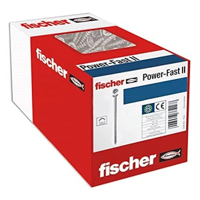 Image de fischer Vis à bois PowerFast II 3.0x45 Tête fraisée. empreinte PZ. zingué blanc. filetage partiel/Boite de 1000