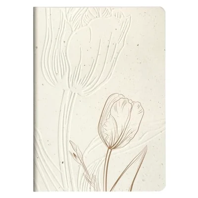 Image de Clairefontaine 813066C Un Carnet Cousu Fil motif Tulipe /Nature / Floral A5 14,8x21 cm 64 Pages Pointillées Dots Papier Ivoire 90g Collection Tulip Paper