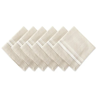 Image de DII Dessus de Table 100% Coton Rayures françaises, Blanc, Napkin