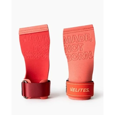 Image de Velites Quad Pro Paire de gants sport Avec double couche en microfibre 2,9 mm Corail L Prise sûre magnésium poignets Utilisation sur anneaux, barres, poids et pagaie