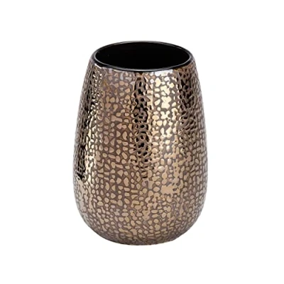Image de WENKO Gobelet à Dents Marrakesh, en céramique de qualité supérieure avec Une Structure Brillante intégrée dans Un Design Oriental, Ø 8,3 x 11,4 cm, Brun