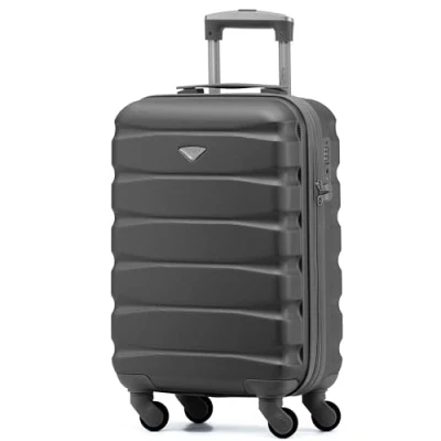 Image de Flight Knight Bagage Cabine Leger a 4 Roues en ABS Approuve par Plus De 30 Compagnies Aeriennes, Dont Air France, easyJet et Wizz 55x35x20cm Serrure TSA