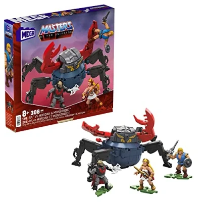 Image de MEGA Les Maîtres de l’Univers Coffret Construction Collector She Ra vs Hordak et Monstroïde, 3 Mini Figurines avec Le Prince Adam, 306 Briques, Accessoires, Jouet Construction, Dès 8 Ans, HFF27