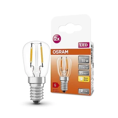 Image de OSRAM Special T26 Fil 10 Small LED Lampe avec base de vis E14, conception extrêmement petite, double pack, 1,3 W, 110lm, 2700k, lumière blanche chaude, longue durée vie