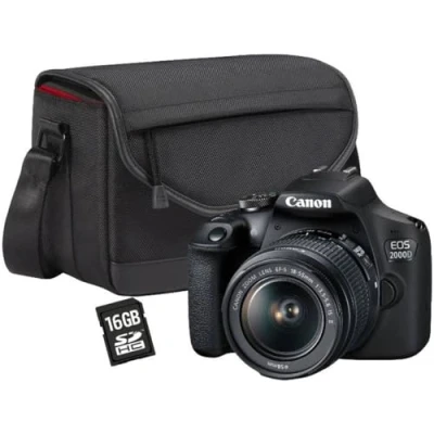 Image de Canon EOS 2000D BK 18 55 IS + SB130 +16GB EU26 Kit d&#039;appareil photo SLR 24,1 MP CMOS 6000 x 4000 pixels Noir Neuf