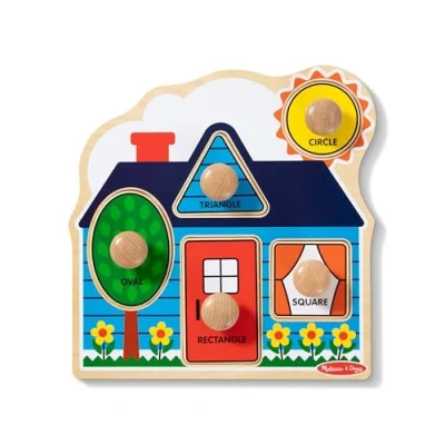 Image de Melissa &amp; Doug Puzzle en bois À Gros Boutons Premières Formes, Cadeau pour enfants de 2 3 4 ans, Jouet Montessori, Jouets d&#039;éveil et 1er âge, d&#039;activité développement