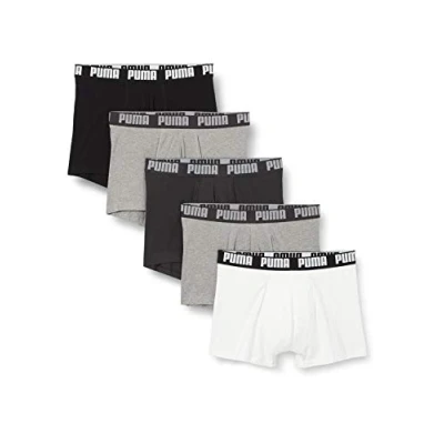 Image de Puma Herren Basic Men&#039;s (5 Pack) Boxer Slip, Mehrfarbig (White/ Black/ Grey), L EU