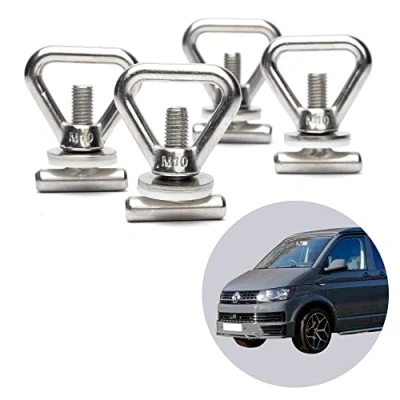 Image de Jeu de 4 anneaux d&#039;arrimage Mixcover pour sécuriser les charges VW T5 / T6 Bully, Multivan, California, Beach, Caravelle. Arrimage sécurisé vos bagages