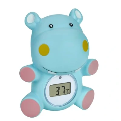 Image de TFA Dostmann HIPPO 30.2034.14 Thermomètre de bain numérique pour bébé, convient également les enfants/personnes âgées, piscines/jacuzzis, en forme d&#039;hippopotame, 9,8 cm haut,