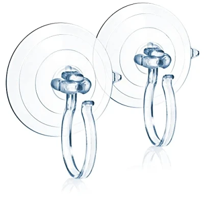 Image de com four® 2X Cintre de Couronne XL décoration d&#039;automne pour vitres, fenêtres et Portes d&#039;entrée Grand Crochet à Ventouse Figurines (2 Crochets Transparent)