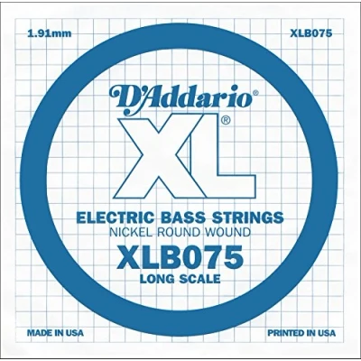 Image de D&#039;Addario XLB075 Corde seule longue avec filet en nickel pour basse Calibre .075