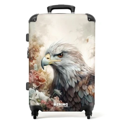 Image de NoBoringSuitcases.com Valises, Valise Soute, Grande Valise, Serrure TSA, Soute 23kg, Rigide, Avion, Taille M, (67cm 72L), (Aigle Gris)