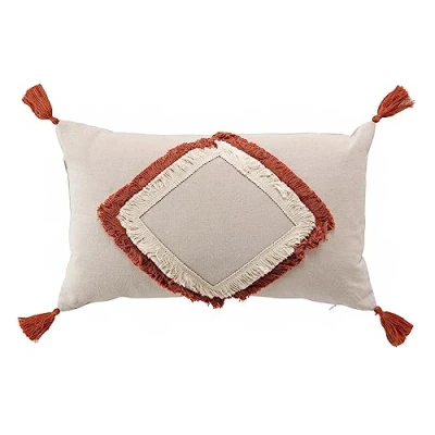 Image de douceur d&#039;intérieur, Coussin Déhoussable (30 x 50 cm) Malory Terracotta, Polycoton Uni et Fantaisie