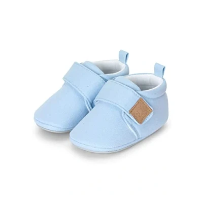 Image de Sterntaler Fille Chaussures d&#039;éveil pour bébé uni Semelle de Mocassin, Bleu Clair, 18 EU