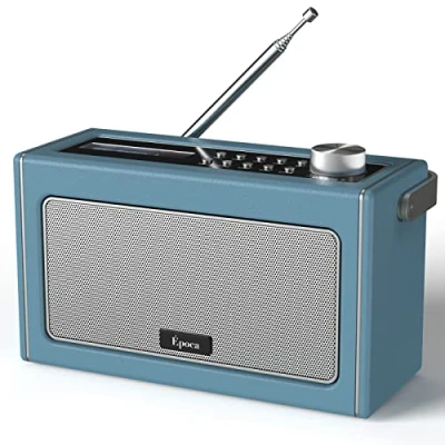 Image de Radio Portable Dab/Dab Plus et FM à Pile, Poste Vintage Retro avec Enceinte Bluetooth, Piles Secteur Batterie Rechargeable par USB, 15 Heures d’Autonomie