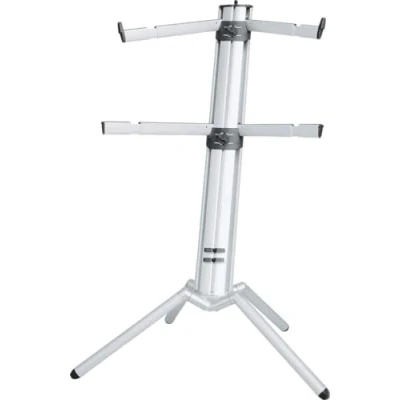 Image de K&amp;M 18860 pied de clavier Spider Pro Alu 4 bras d&#039;appui pour 2 instruments, à colonne incliné, raccord fileté