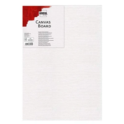 Image de Kreul 604050 Canvas Board, Dimensions env. 40 x 50 cm, Carton à Peindre pour Peinture Acrylique et Gouache, contrecollé avec Une Toile, idéal Les débutants, 610540, White