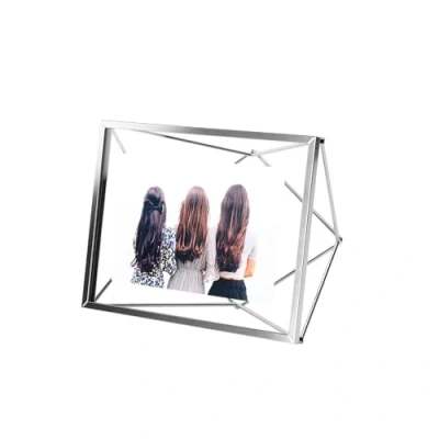 Image de UMBRA Prisma Cadre photo filaire en métal entre deux verres Prisma, poser ou à accrocher, Pour 1 10x15cm chrome
