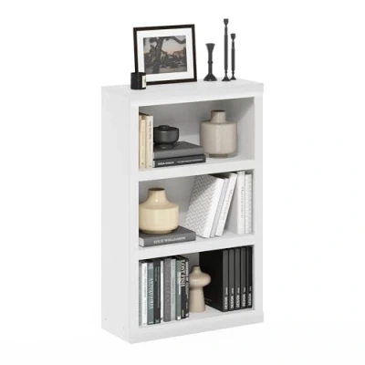 Image de Furinno Rail Bibliothèque Ouverte à 3 Niveaux, Blanc
