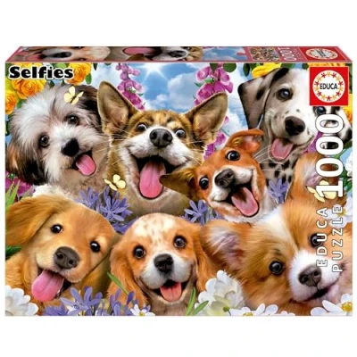 Image de Educa Puzzle de 1000 pièces pour Adultes Chiots Selfie, Howard Robinson. Mesure: 68 x 48 cm. Contient Environ la Colle Fix Puzzle. À partir 14 Ans (19931)