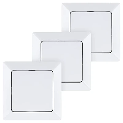 Image de HEITECH va et vient poussoir blanc 3x interrupteur 250V AC, 10A, IP20 y compris cadre, insert encastré couvercle encastré, éclairage