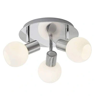Image de BRILLIANT lampe diadème spot cocarde fer 3 feuilles/blanc 3x D45, E14, 40W, adaptées aux lampes à suspension (non incluses) Échelle A ++ E Têtes pivotantes