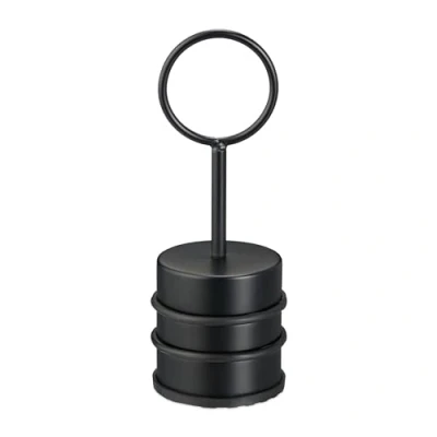 Image de Relaxdays Butoir de Porte, avec poignée, Acier Inoxydable et Caoutchouc, H x D : 20 7 cm, pour intérieur, Noir