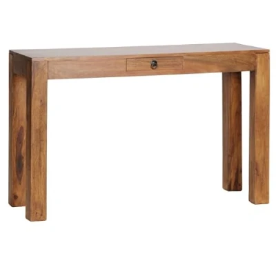 Image de FineBuy Table Console entrées Bois Massif Sheesham 120 x 70 40 cm Meubles avec tiroir Capacité de Charge maximale: 50 kg Bureau Design Couloir