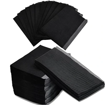 Image de Bavoir Tatouage Jetables, Couvre Table, Imperméable Bavoirs Dentaires 125pcs 13&#039;&#039;X17.7&#039;&#039;, Couvertures de Table Tatouage, Tapis Pour Manucure, Noir