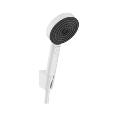 Image de Hansgrohe Set de Douche Pulsify S, Ensemble Douche, Pommeau avec Support et Flexible 1,25 m, Douchette à Main 3 Types Jet (Relaxation), Blanc Mat, 24302700