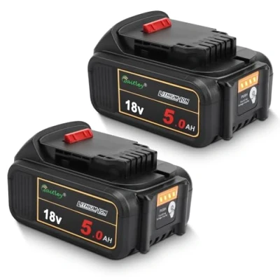Image de 2X Waitley DCB184 18V 5.0Ah Batterie Compatible avec Dewalt DCB180 DCB181 DCB182 DCB200 DCB201, Adapté au Chargeur Original