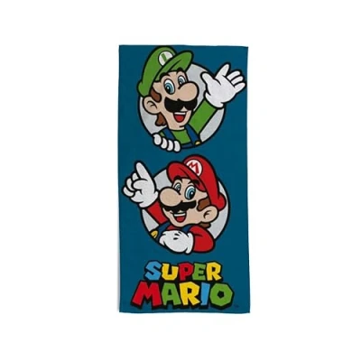 Image de hermet Serviette de Plage en éponge Super Mario, 100% Coton, 70 x 140 cm, légère, séchage Rapide, Officielle