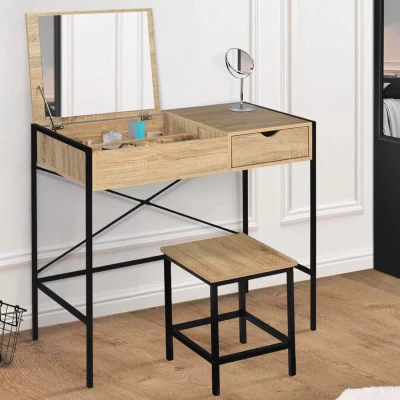 Image de Coiffeuse industrielle avec miroir rabattable