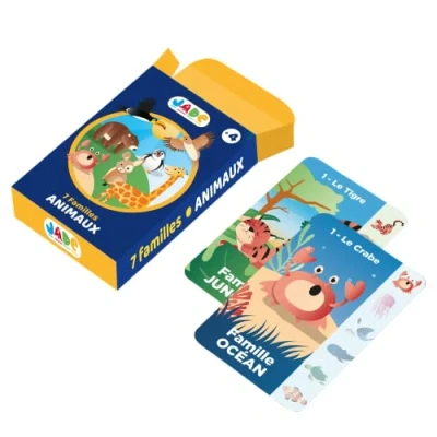 Image de J.A.D.E Jeu de 7 Familles sur Le Theme des Animaux Cartes 142121 54 Multicolore Cartonné Design Français Puzzle Enfant Jade À Partir 4 Ans
