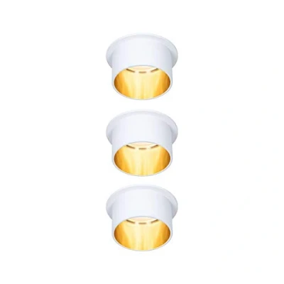 Image de Paulmann 933.81 93381 Gil LED rond à 3 niveaux avec Spot encastrable en aluminium x 6 W intensité variable blanc mat doré 2700 K Coin, 3er