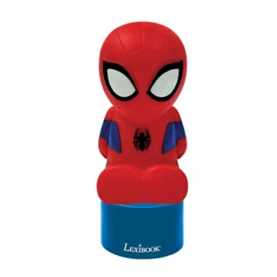 Image de Lexibook Spiderman Veilleuse et Haut Parleur pour Chambre d&#039;enfants, Changement de Couleurs, lumière Douce, à Piles, Bleu/Rouge, NS01SP