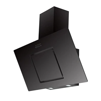 Image de Hotte aspirante Respekta sans tête/Hotte inclinée de 90 cm/Boîtier en métal avec abat jour verre noir/Fonction d&#039;extraction et recyclage l&#039;air / CH22010/90SBZ B 54 62 dB