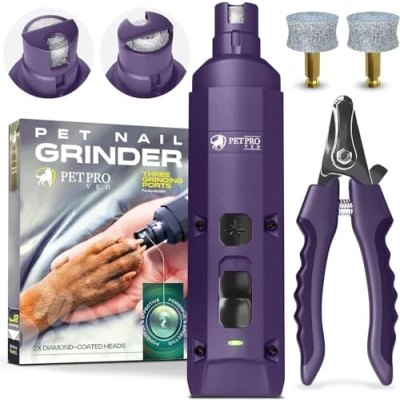Image de PETPROVED Lime pour Chien Ongle Griffes Electrique Silencieux Griffe avec 2 Lumières LED Sécurité Coupe Chat a Ongles Professionnel