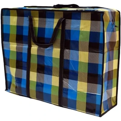 Image de KAV Lot de 3 Sacs à linge extra larges 170 g/m² rangement imperméables réutilisables avec fermeture éclair et poignée pour voyage, déménagement, emballage (60 x 50 26 cm)