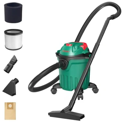 Image de HYCHIKA 1000 W Aspirateur Eau Et Poussières, 3 en 1 Injecteur/Extracteur, Cuve : 12 l, Fonction de Nettoyage du Filtre, Soufflage, Convient pour Les Petits nettoyages