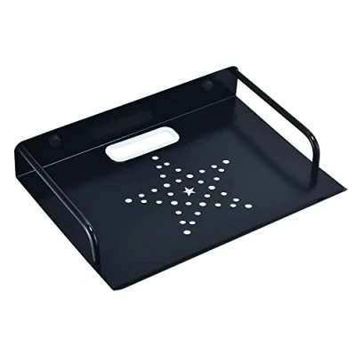 Image de HNVNER Étagère Murale pour Routeur, Support Mural Petit Projecteur, Flottantes Etagères en Métal Boîtiers Multimédias/TV Box/Haut Parleurs/Modem (1 Niveaux, Petite)