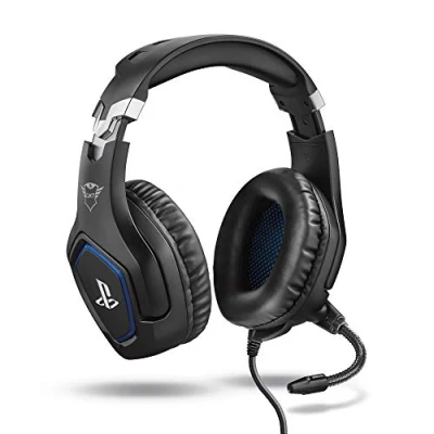 Image de Trust Gaming Casque Gamer PS4 et PS5 avec Licence Officielle pour Playstation GXT 488 Forze Microphone Flexible Repliable, Coupure du Micro Réglage Volume sur Fil Noir